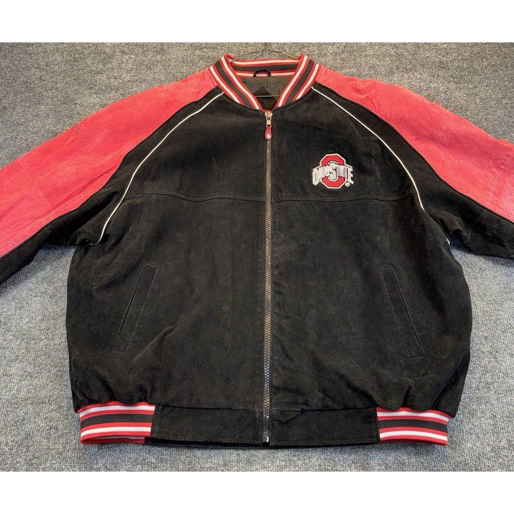 Ohio State Buckeyes Varsity Jacket Men's Size XL Suede Quilted Full Zip - Picture 4 of 14